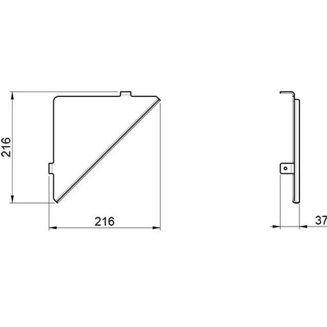 Полочка угловая, подвесная Almar 21.6x21.6см E300002.MB (черный матовый)