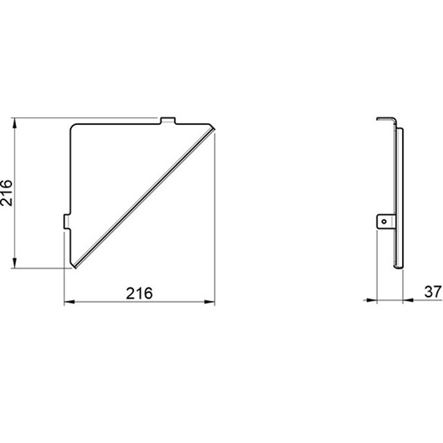 Полочка угловая, подвесная Almar 21.6x21.6см E300002.MS (нержавеющая сталь)