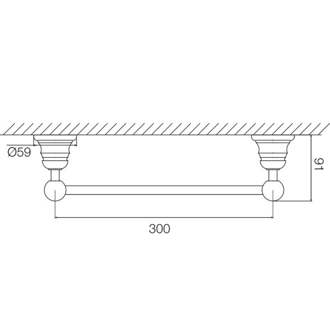 Полотенцедержатель 30см. Fima Carlo Frattini Accessori F6060/30CR (хром)