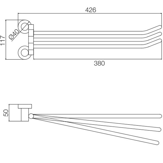 Полотенцедержатель 42.6см. поворотный подвесной Fima Carlo Frattini Rotola F6002/2CR (хром)