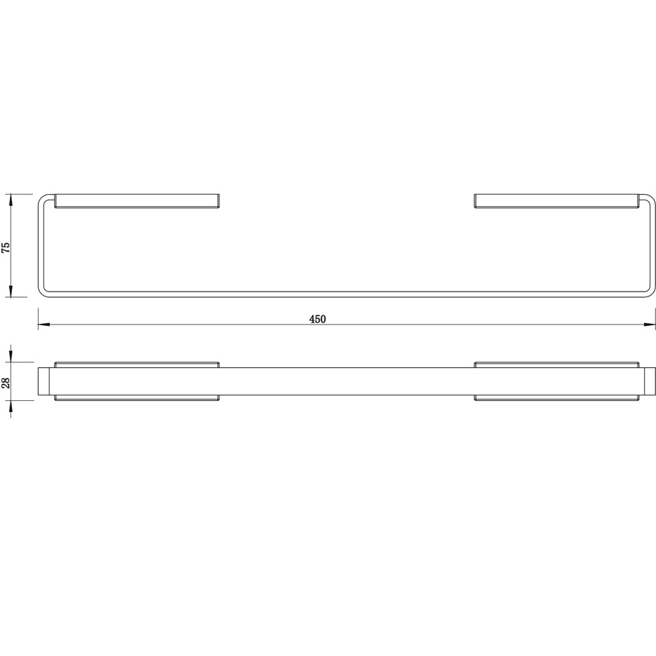 Полотенцедержатель 45см., Whitecross Cubo CU2450CR (хром)
