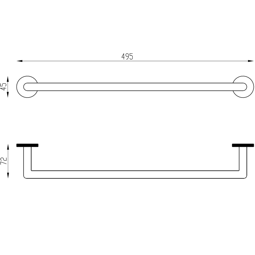 Полотенцедержатель 49.5 см Abber Pol 316 AA1954BGG (оружейная сталь брашированная)