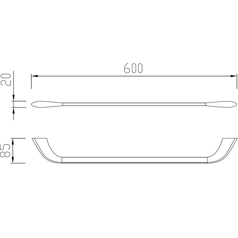 Полотенцедержатель 60см Abber Nord AA1552NG (никель)