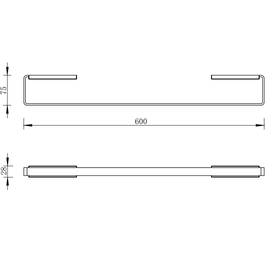Полотенцедержатель 60см., Whitecross Cubo CU2452GM (оружейный металл PVD)