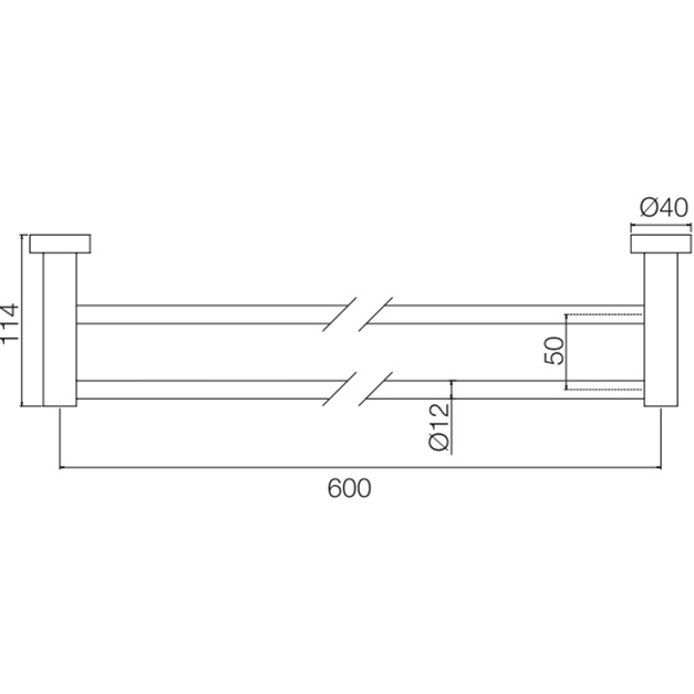 Полотенцедержатель 60см. Fima Carlo Frattini Accessori F6001/60NS (черный матовый), двойной