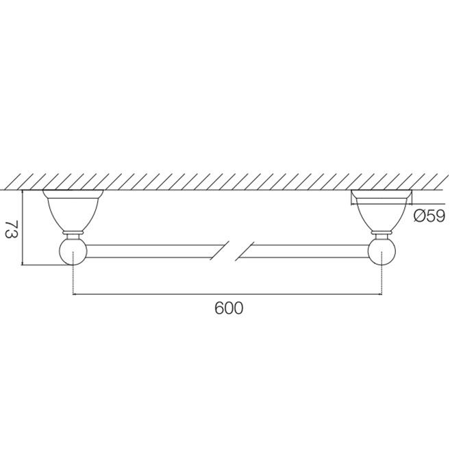 Полотенцедержатель 60см. Fima Carlo Frattini Accessori F6040/60CR (хром)