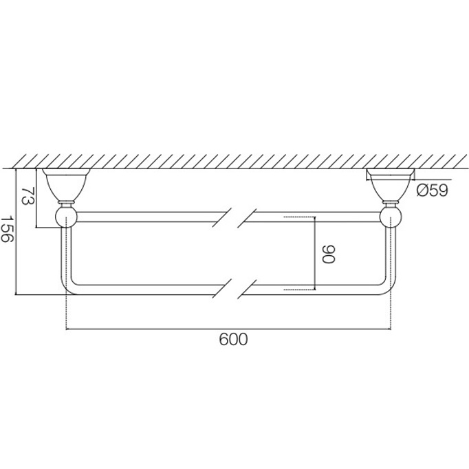 Полотенцедержатель 60см. Fima Carlo Frattini Accessori F6041/60CR (хром), двойной