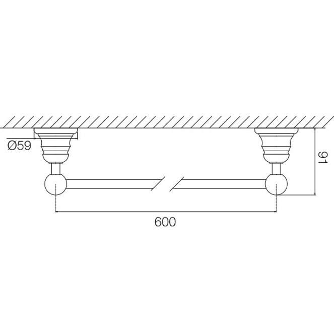 Полотенцедержатель 60см. Fima Carlo Frattini Accessori F6060/60CR (хром)