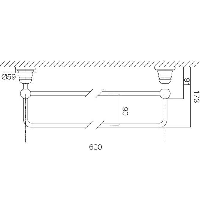 Полотенцедержатель 60см. Fima Carlo Frattini Accessori F6061/60CR (хром), двойной