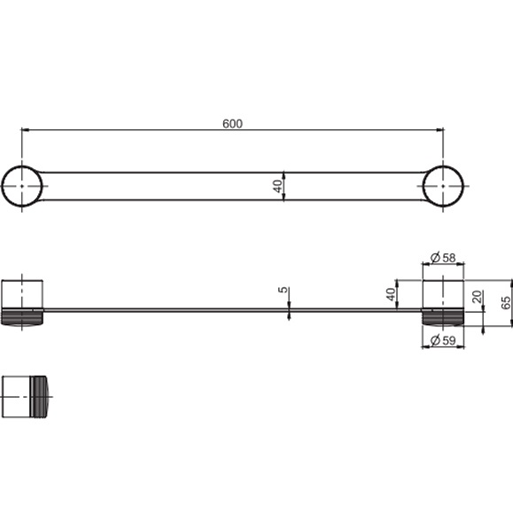 Полотенцедержатель 60см. Fima Carlo Frattini Accessori F6100/60HCR (хром)