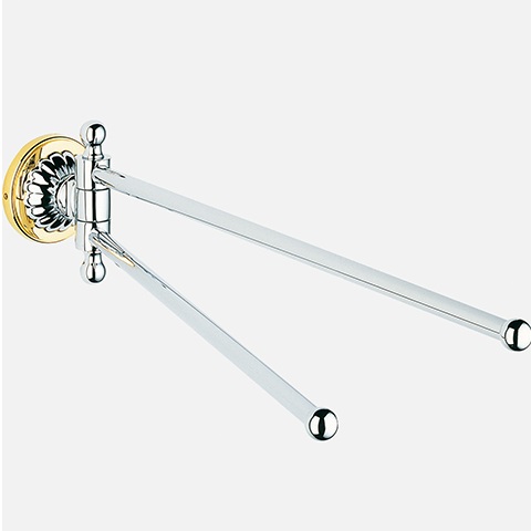 Полотенцедержатель двойной 40 см. THG Malmaison Portoro U1A-G02-522 (хром, золотой)