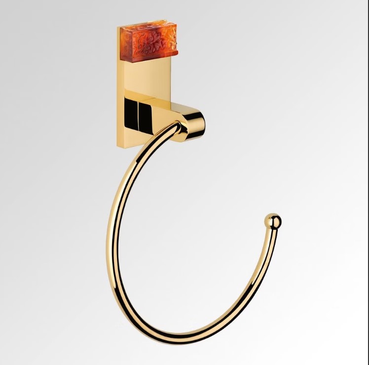 Полотенцедержатель кольцо 18см THG Ginkgo U5E-F01-504N (золотой, хрусталь)