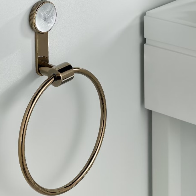 Полотенцедержатель кольцо 18 см THG Hirondelles A4J-H66-504N (амбра, прозрачный)