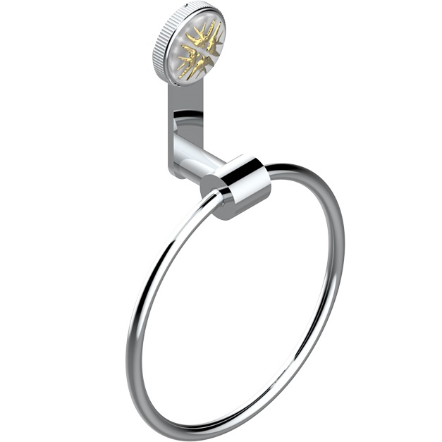 Полотенцедержатель кольцо 18 см THG Hirondelles Gold Stamped A4L-A02-504N (хром, золотой)