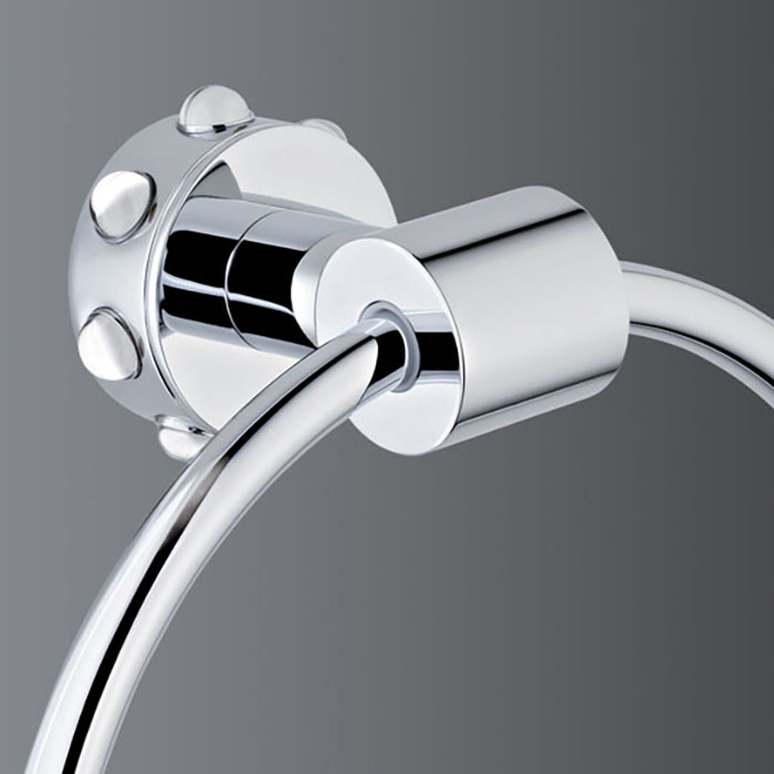 Полотенцедержатель кольцо 18 см THG Mossi A2N-A02-504N (хром, прозрачный хрусталь)