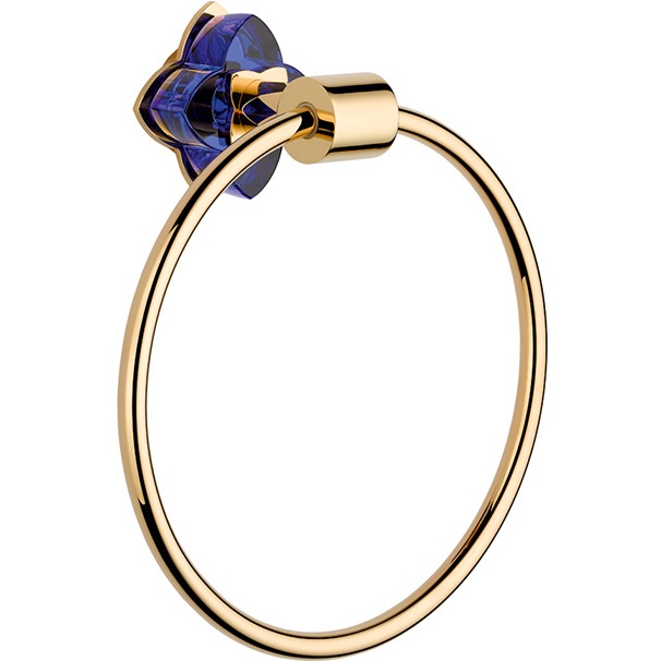 Полотенцедержатель кольцо 18 см THG Petale De Cristal Bleu U6B-F01-504N (золотой, синий хрусталь)