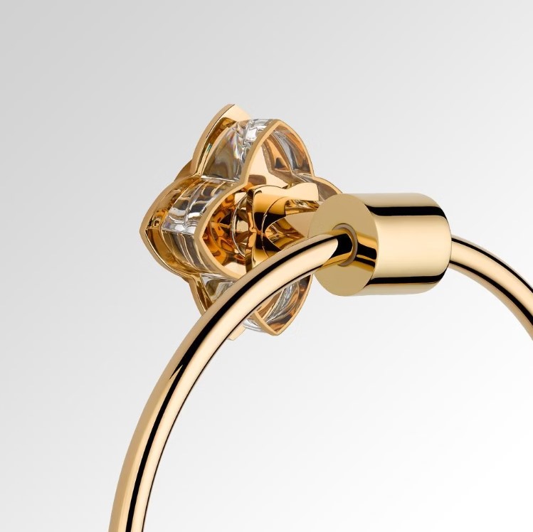 Полотенцедержатель кольцо 18 см THG Petale de Cristal clair liser dor U6E-F01-504N (золотой, прозрачный хрусталь)