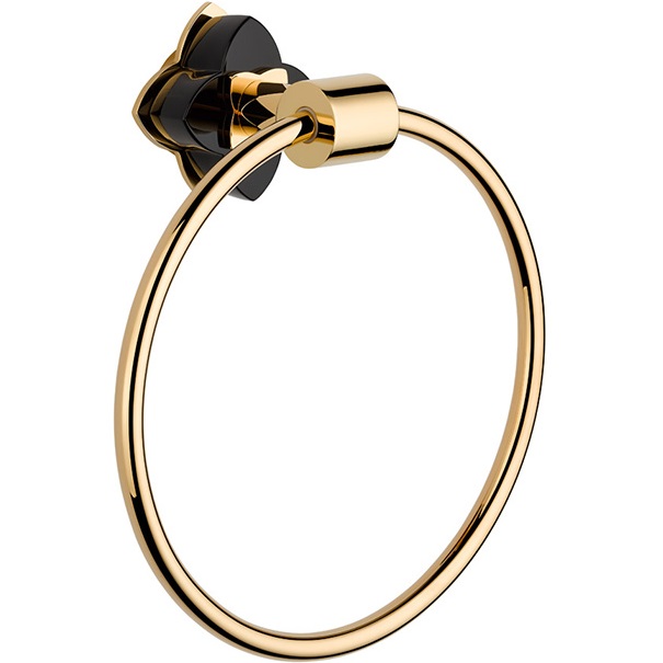 Полотенцедержатель кольцо 18 см THG Petale de cristal noir U6D-F01-504N (золотой, черный хрусталь)