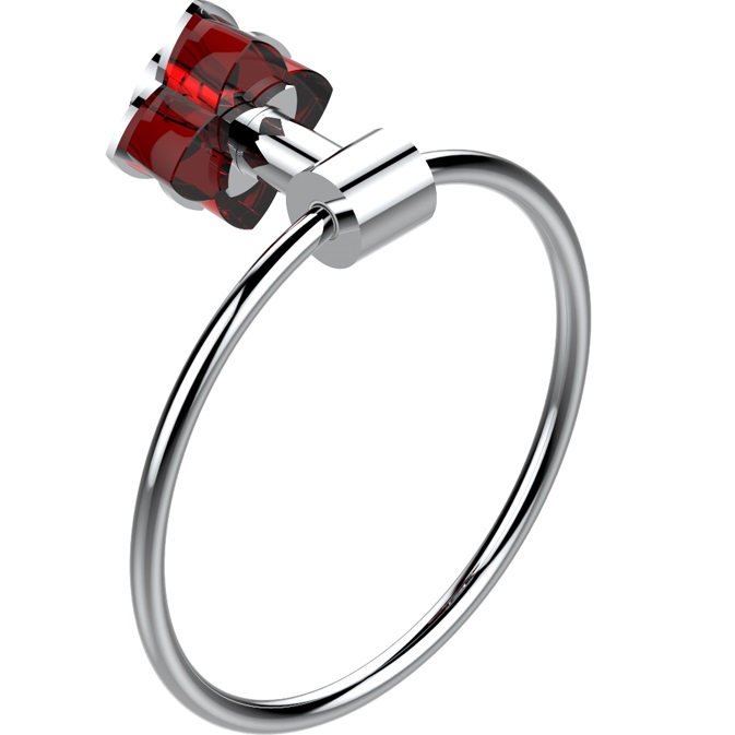 Полотенцедержатель кольцо 18 см THG Petale de cristal rouge U6C-A02-504N (хром, красный хрусталь)