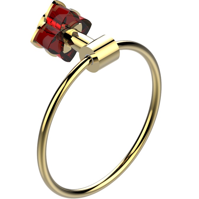 Полотенцедержатель кольцо 18 см THG Petale de cristal rouge U6C-F01-504N (золотой, красный хрусталь)