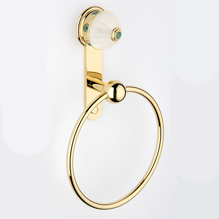 Полотенцедержатель кольцо 18см. THG Amboise Malachite A1J-F01-504N (золотой, малахит)