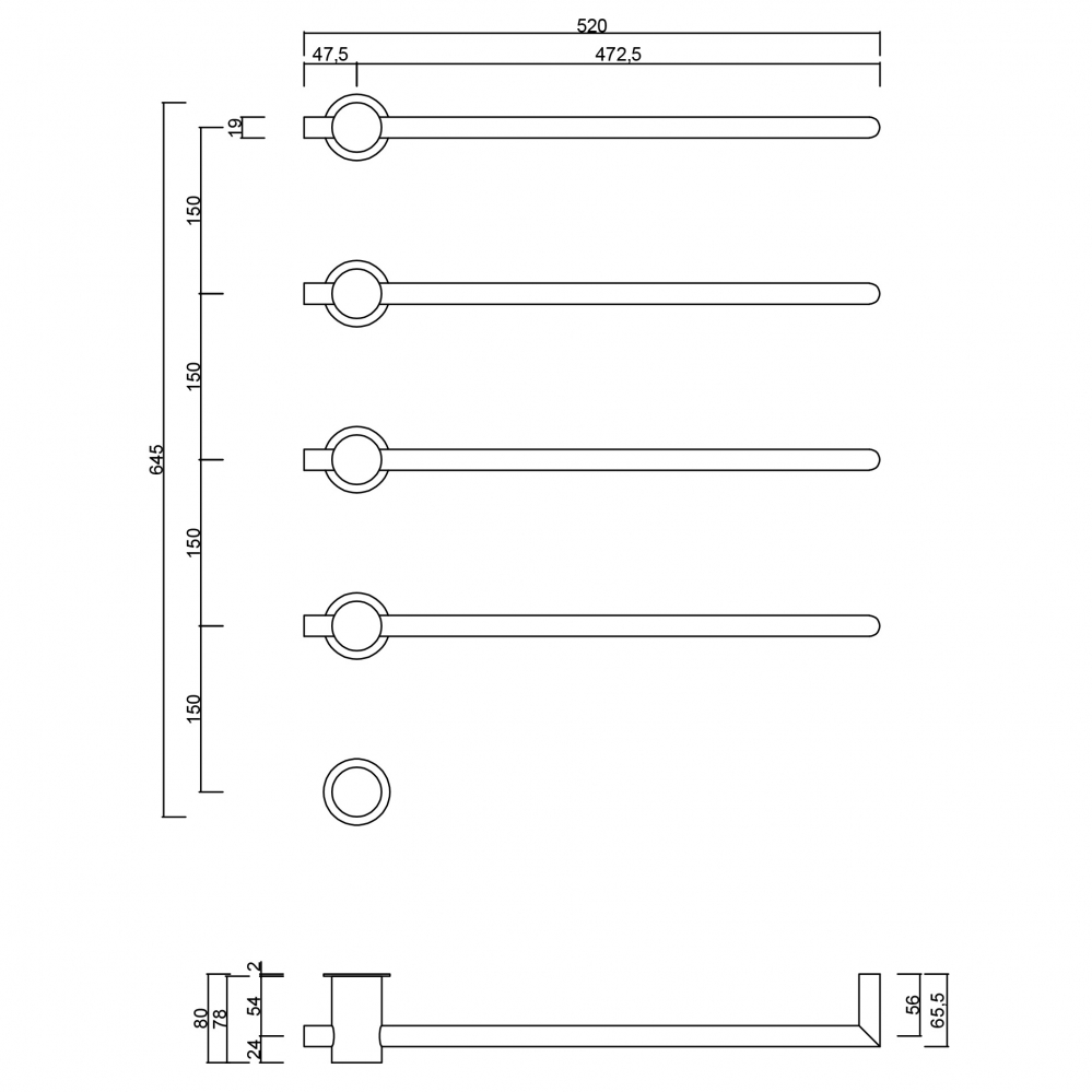 Полотенцесушитель электрический Abber Charme AH4004BST 52x64.5 (сталь брашированная)