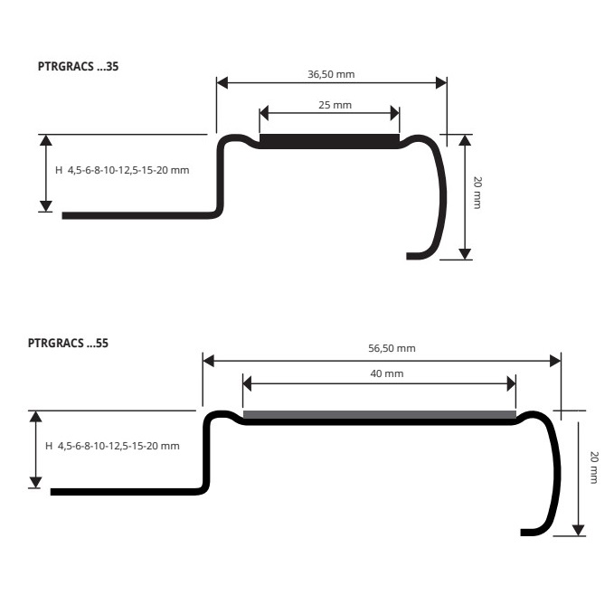 Профиль для ступеней Progress Profiles Prostair GRIP ACC PTRGRACS 04555 2.7 м. (нерж.сталь), сатинированный