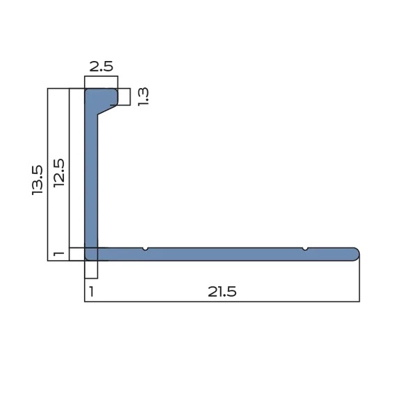 Профиль L-образный алюминий 12.5 мм Neexy PV03-08 (шампань матовая), 2.7 м.