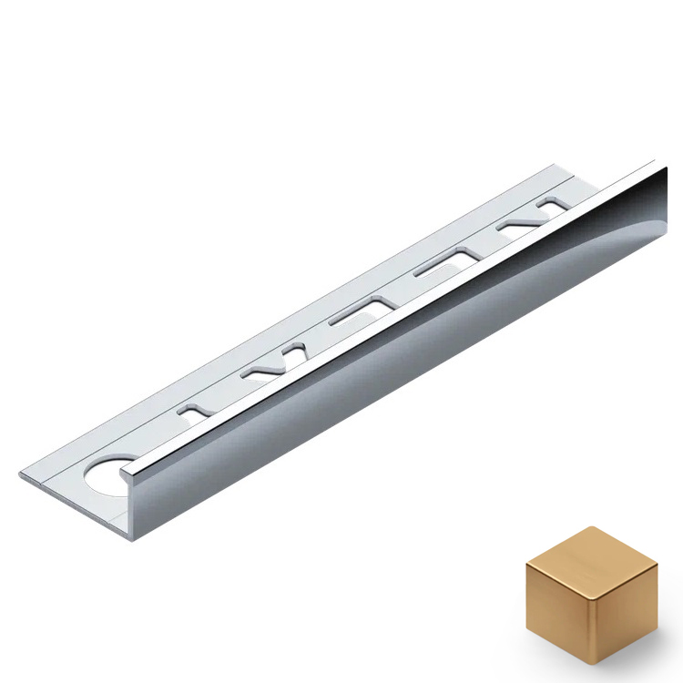 Профиль L-образный алюминий 8 мм Neexy PV01-04 (золото матовое), 2.7 м.