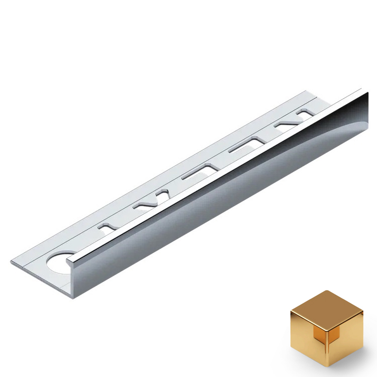 Профиль L-образный алюминий 8 мм Neexy PV01-05 (золото блестящее), 2.7 м.