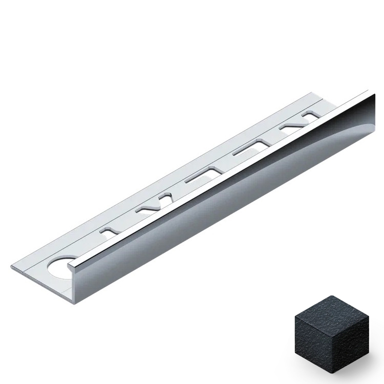 Профиль L-образный алюминий 8 мм Neexy PV01-42 (муар черный), 2.7 м.