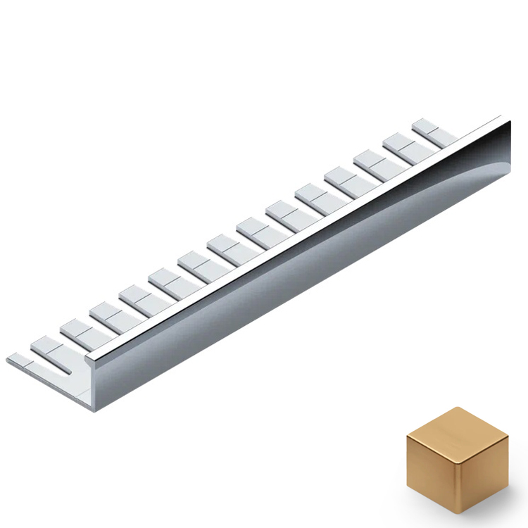 Профиль L-образный гибкий алюминий 10 мм Neexy PV05-04 (золото матовое), 2.7 м.