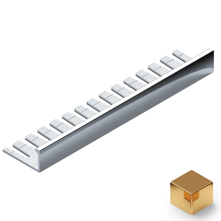 Профиль L-образный гибкий алюминий 10 мм Neexy PV05-05 (золото блестящее), 2.7 м.