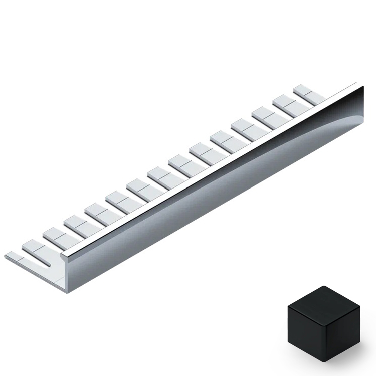 Профиль L-образный гибкий алюминий 10 мм Neexy PV05-18 (черный матовый), 2.7 м.