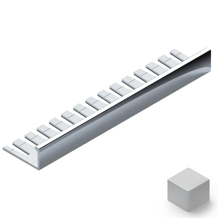 Профиль L-образный гибкий алюминий 10 мм Neexy PV05-41 (муар белый), 2.7 м.