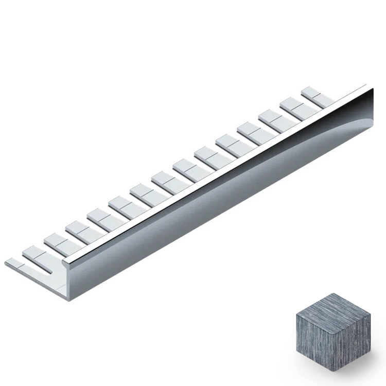 Профиль L-образный гибкий алюминий 10 мм Neexy PV05-45 (серебро блестящее браш), 2.7 м.