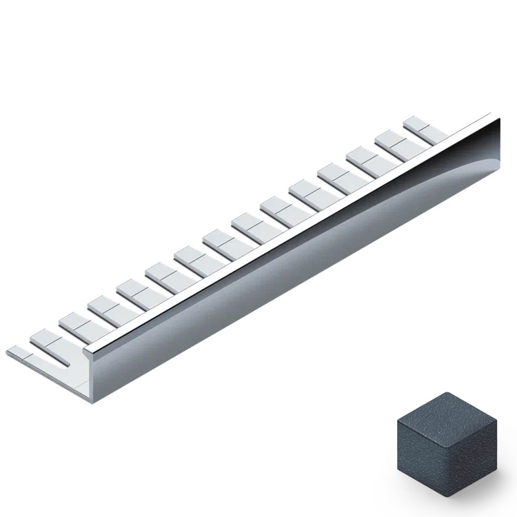 Профиль L-образный гибкий алюминий 12.5 мм Neexy PV06-44 (муар антрацит), 2.7 м.
