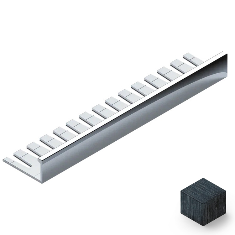 Профиль L-образный гибкий алюминий 12.5 мм Neexy PV06-46 (черный блестящий браш), 2.7 м.