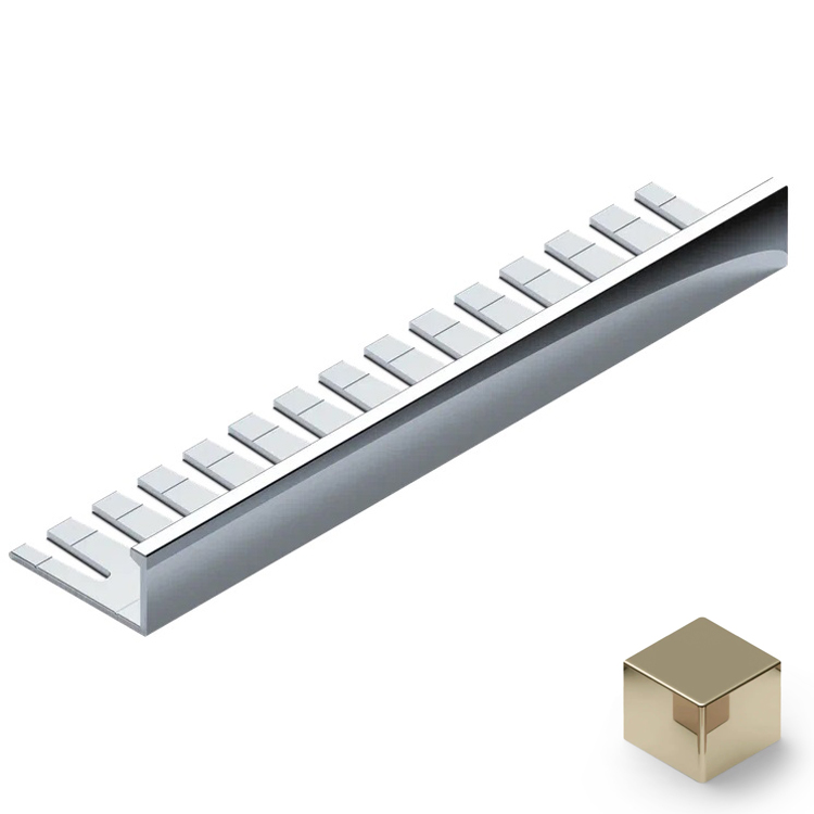 Профиль L-образный гибкий алюминий 8 мм Neexy PV04-09 (шампань блестящая), 2.7 м.