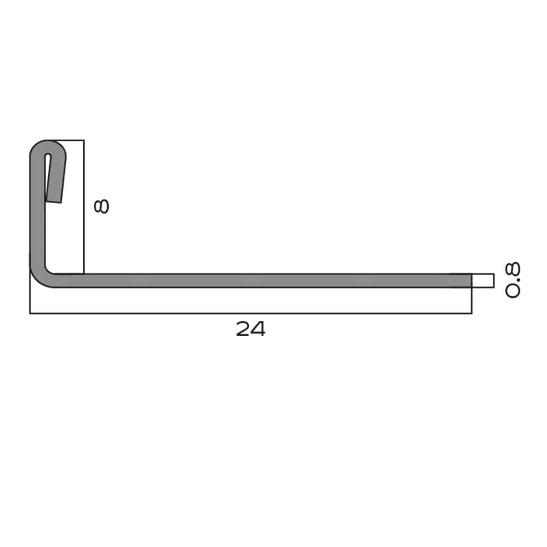 Профиль L-образный нерж. сталь 8 мм Neexy PVS92-04 (нерж. сталь золото браш), 2.7 м.
