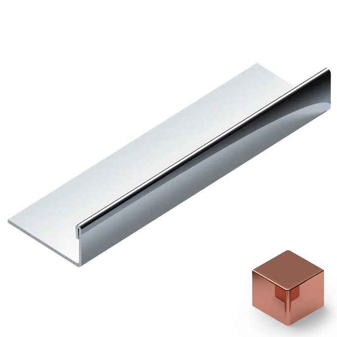 Профиль L-образный нерж. сталь 8 мм Neexy PVS92-15 (нерж. сталь розовый зеркальный), 2.7 м.