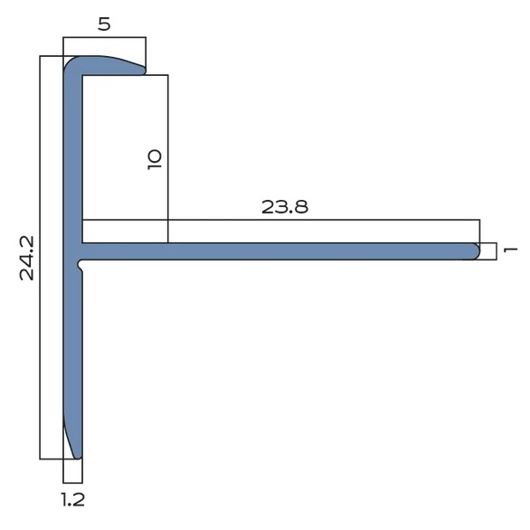 Профиль лестничный F-образный алюминий 10 мм Neexy PV53-08 (шампань матовая), 2.7 м.