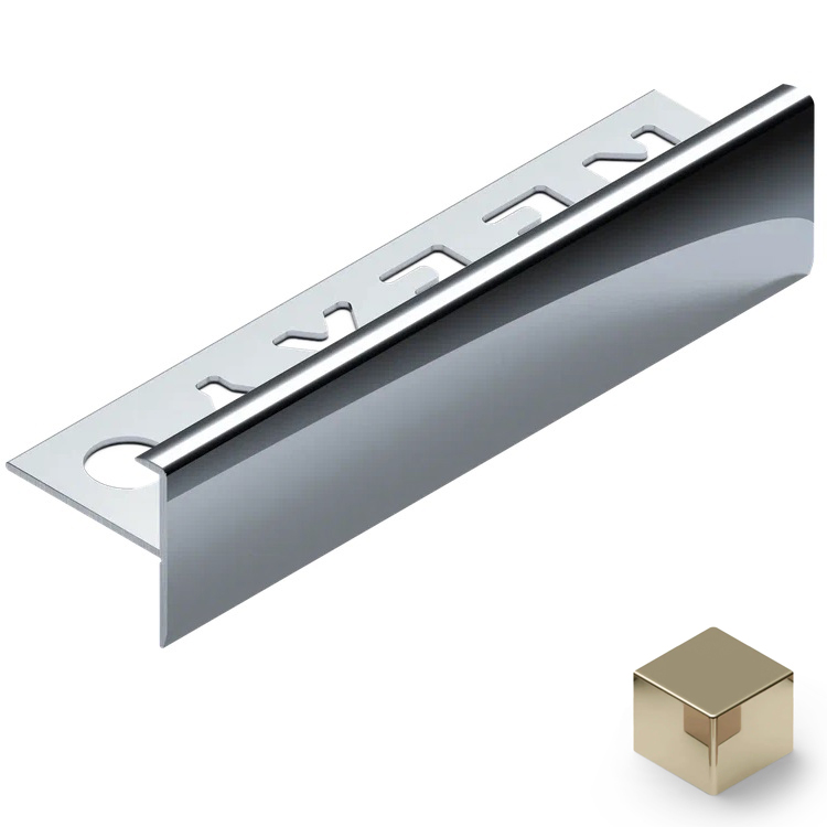 Профиль лестничный F-образный алюминий 10 мм Neexy PV53-09 (шампань блестящая), 2.7 м.