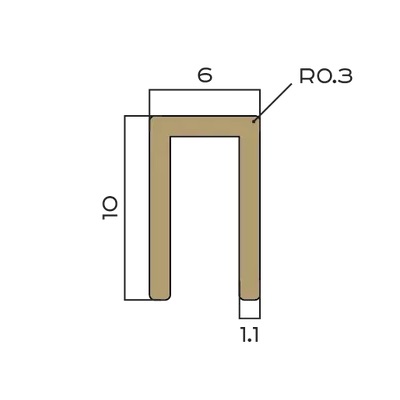 Профиль П-образный латунь 6x10 мм Neexy PVL85-02 (латунь хромированная), 2.7 м.
