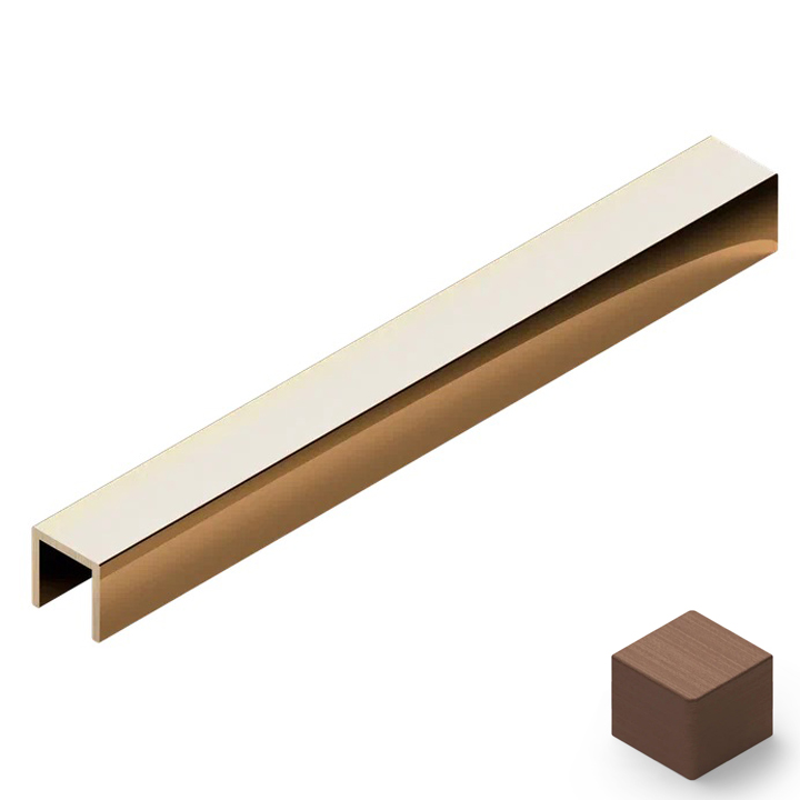 Профиль П-образный латунь 6x10 мм Neexy PVL85-04 (антик бронза светлая), 2.7 м.