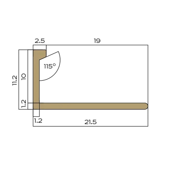 Профиль L-образный латунь 10 мм Neexy PVL02-04 (антик бронза светлая), 2.7 м.