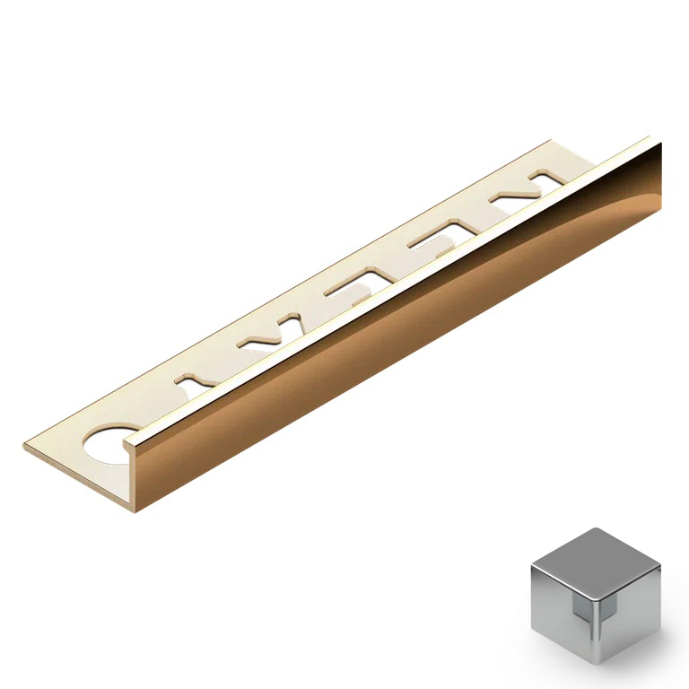 Профиль L-образный латунь 12.5 мм Neexy PVL03-02 (латунь хромированная), 2.7 м.