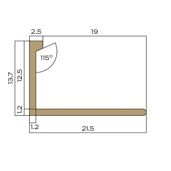 Профиль L-образный латунь 12.5 мм Neexy PVL03-04 (антик бронза светлая), 2.7 м.