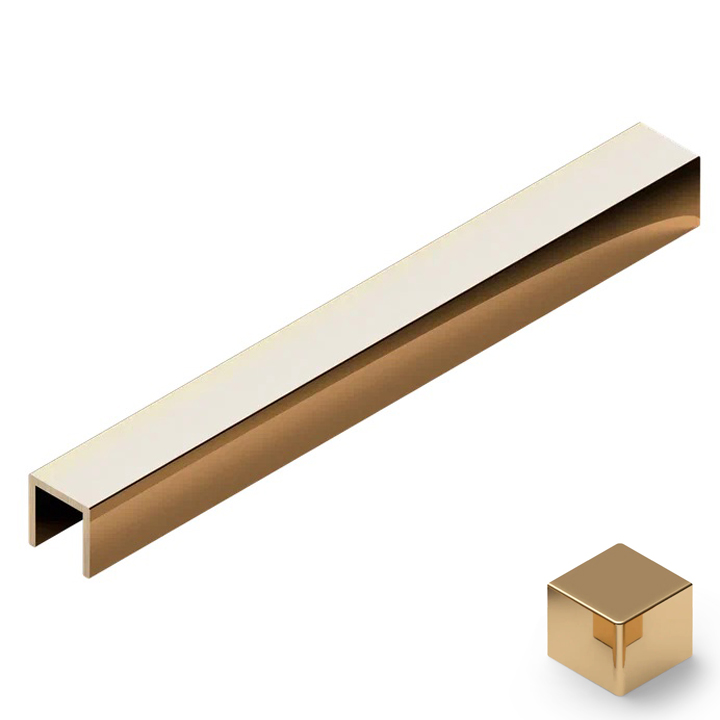 Профиль П-образный латунь 10x10 мм Neexy PVL83-01 (латунь полированная), 2.7 м.