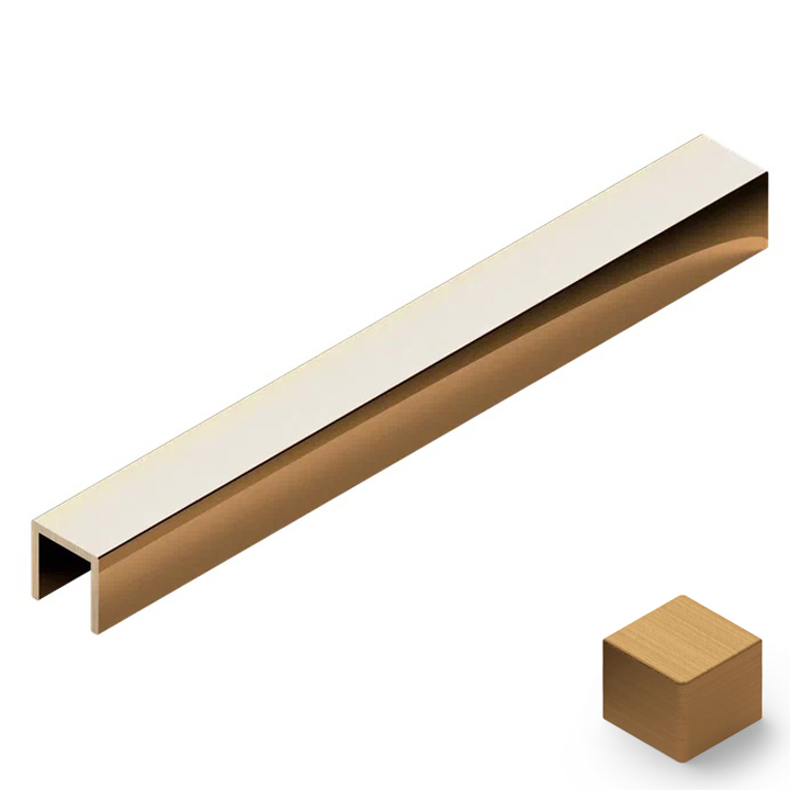 Профиль П-образный латунь 10x10 мм Neexy PVL83-03 (латунь брашированная), 2.7 м.